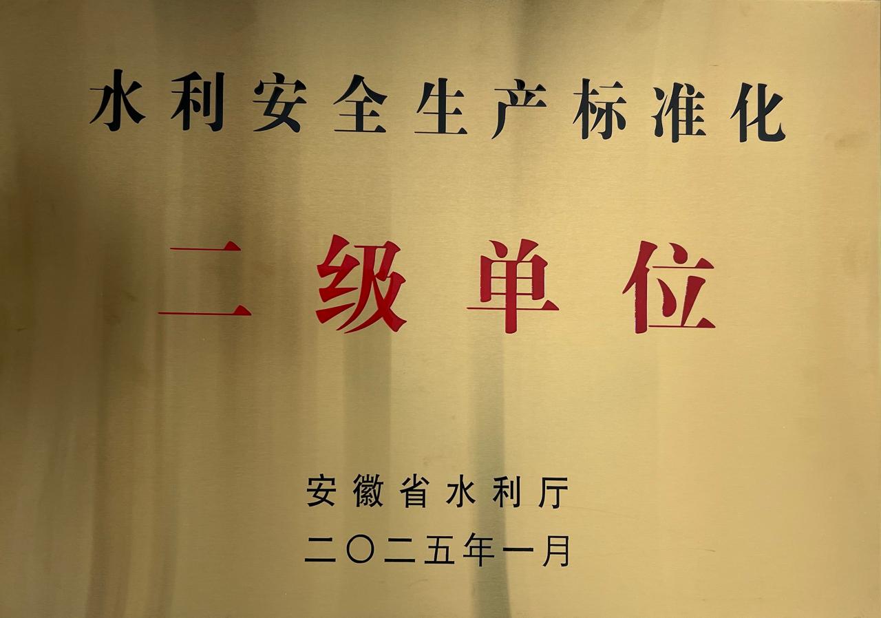 水利安全生產(chǎn)標(biāo)準(zhǔn)化二級(jí)單位